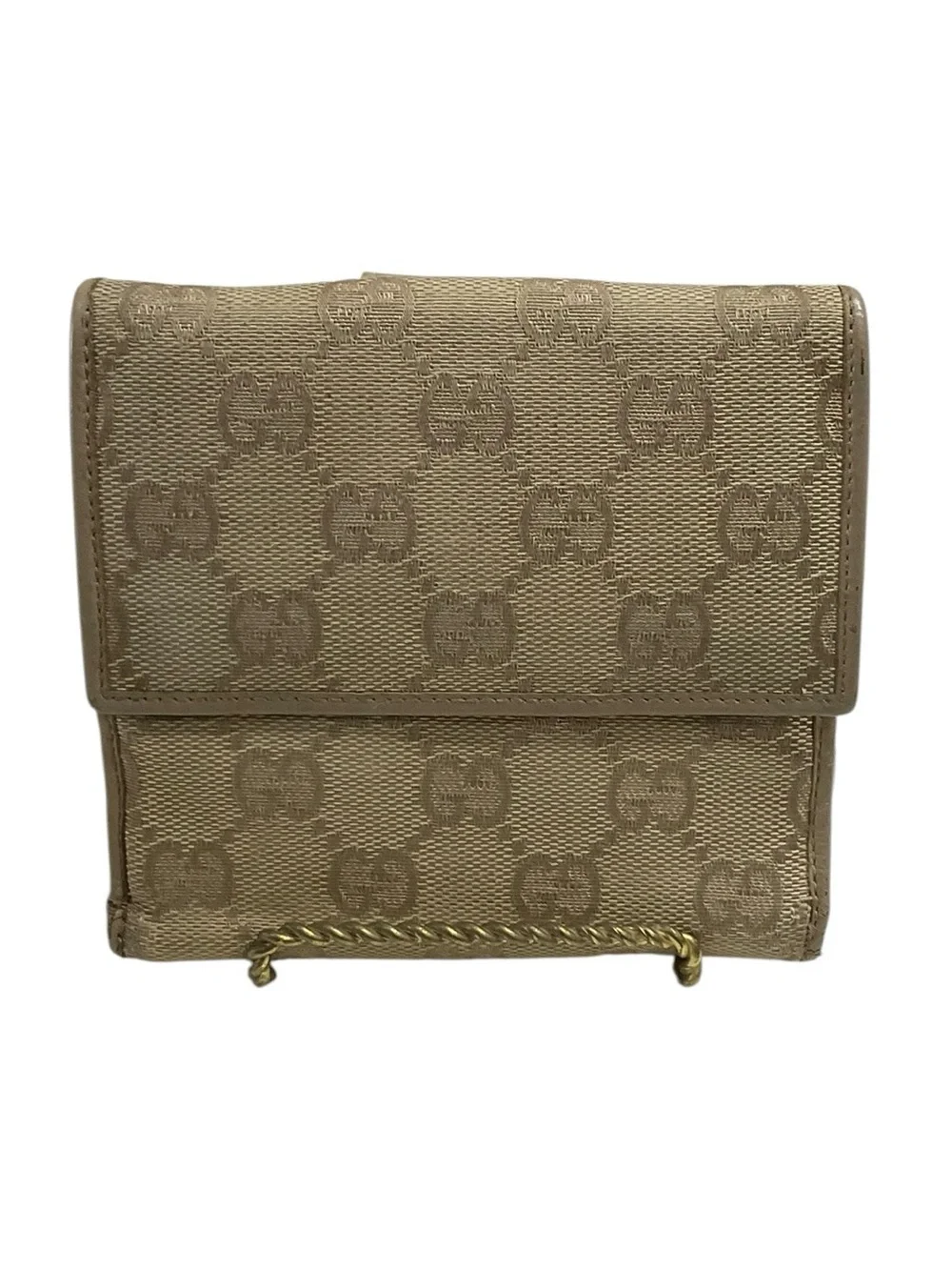Gucci Vintage GG Canvas Tan Monogram Bifold Wallet